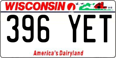 WI license plate 396YET
