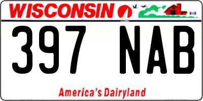 WI license plate 397NAB