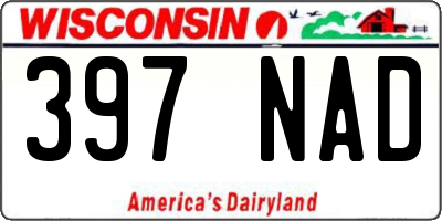 WI license plate 397NAD