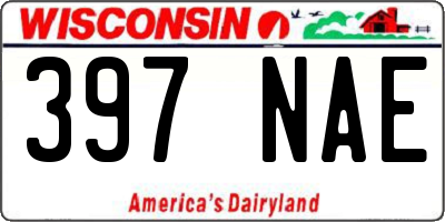 WI license plate 397NAE