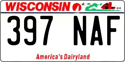 WI license plate 397NAF