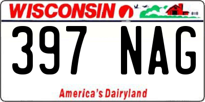 WI license plate 397NAG