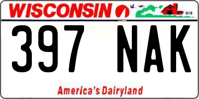 WI license plate 397NAK