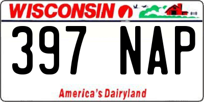 WI license plate 397NAP