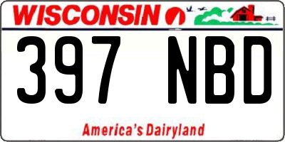 WI license plate 397NBD