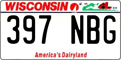 WI license plate 397NBG