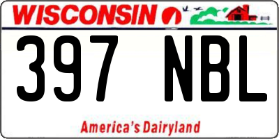 WI license plate 397NBL