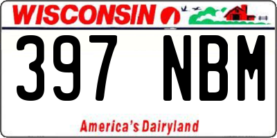 WI license plate 397NBM
