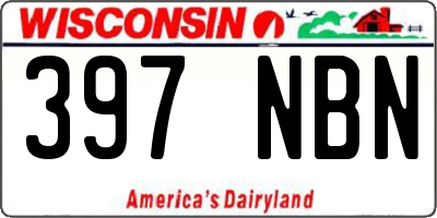 WI license plate 397NBN