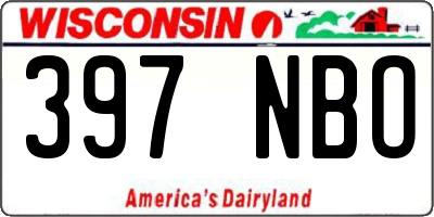 WI license plate 397NBO