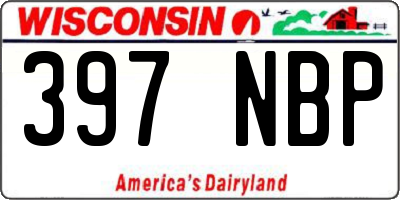 WI license plate 397NBP