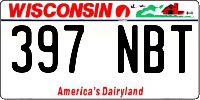 WI license plate 397NBT