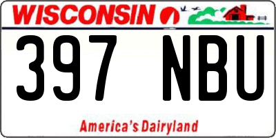 WI license plate 397NBU