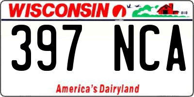WI license plate 397NCA