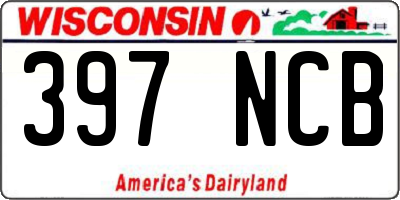 WI license plate 397NCB