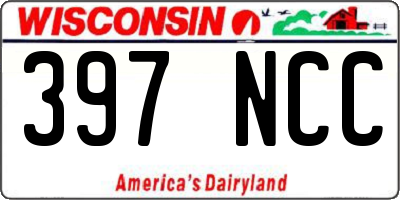 WI license plate 397NCC