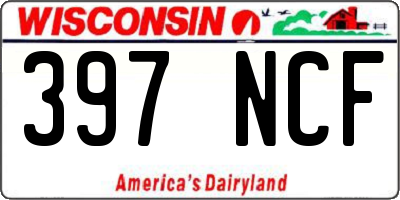 WI license plate 397NCF