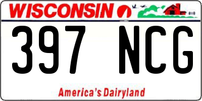 WI license plate 397NCG