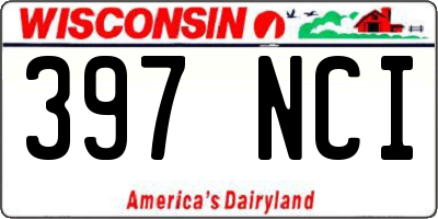 WI license plate 397NCI