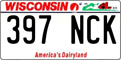 WI license plate 397NCK