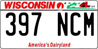 WI license plate 397NCM