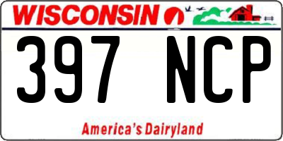 WI license plate 397NCP