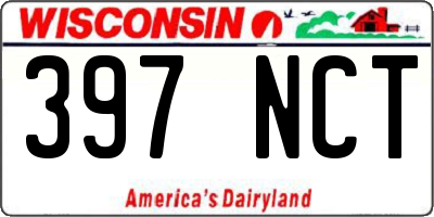 WI license plate 397NCT