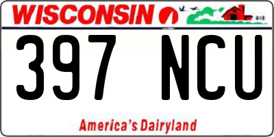 WI license plate 397NCU