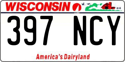 WI license plate 397NCY