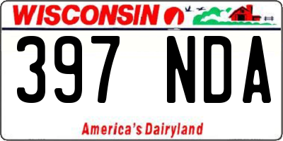 WI license plate 397NDA