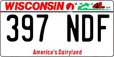 WI license plate 397NDF