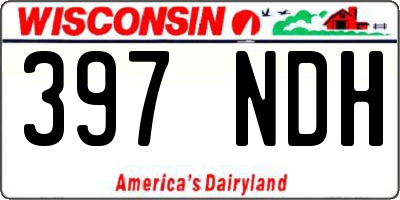 WI license plate 397NDH