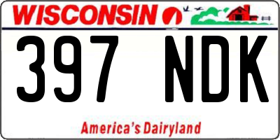 WI license plate 397NDK