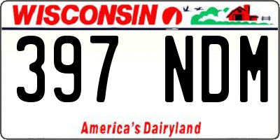 WI license plate 397NDM