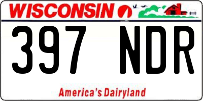 WI license plate 397NDR