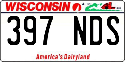 WI license plate 397NDS