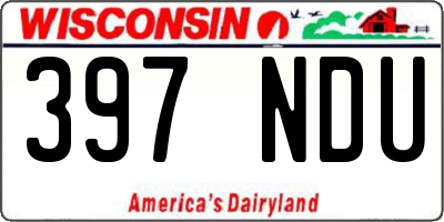 WI license plate 397NDU
