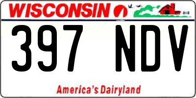 WI license plate 397NDV