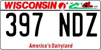 WI license plate 397NDZ