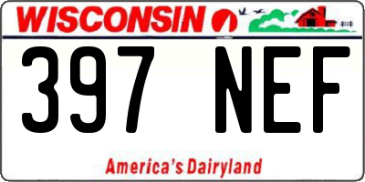 WI license plate 397NEF