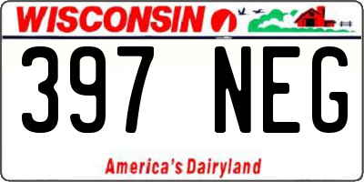 WI license plate 397NEG
