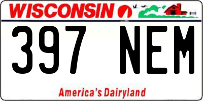 WI license plate 397NEM