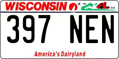 WI license plate 397NEN