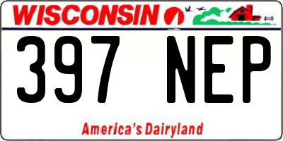 WI license plate 397NEP