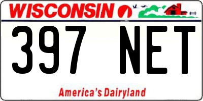 WI license plate 397NET