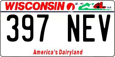 WI license plate 397NEV