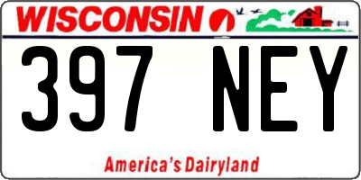WI license plate 397NEY