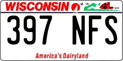WI license plate 397NFS