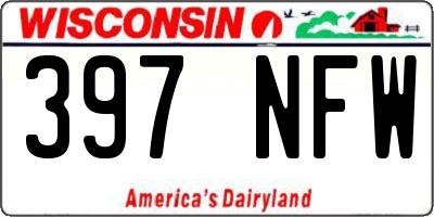 WI license plate 397NFW
