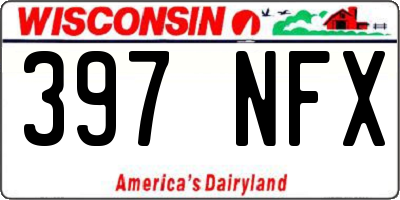 WI license plate 397NFX